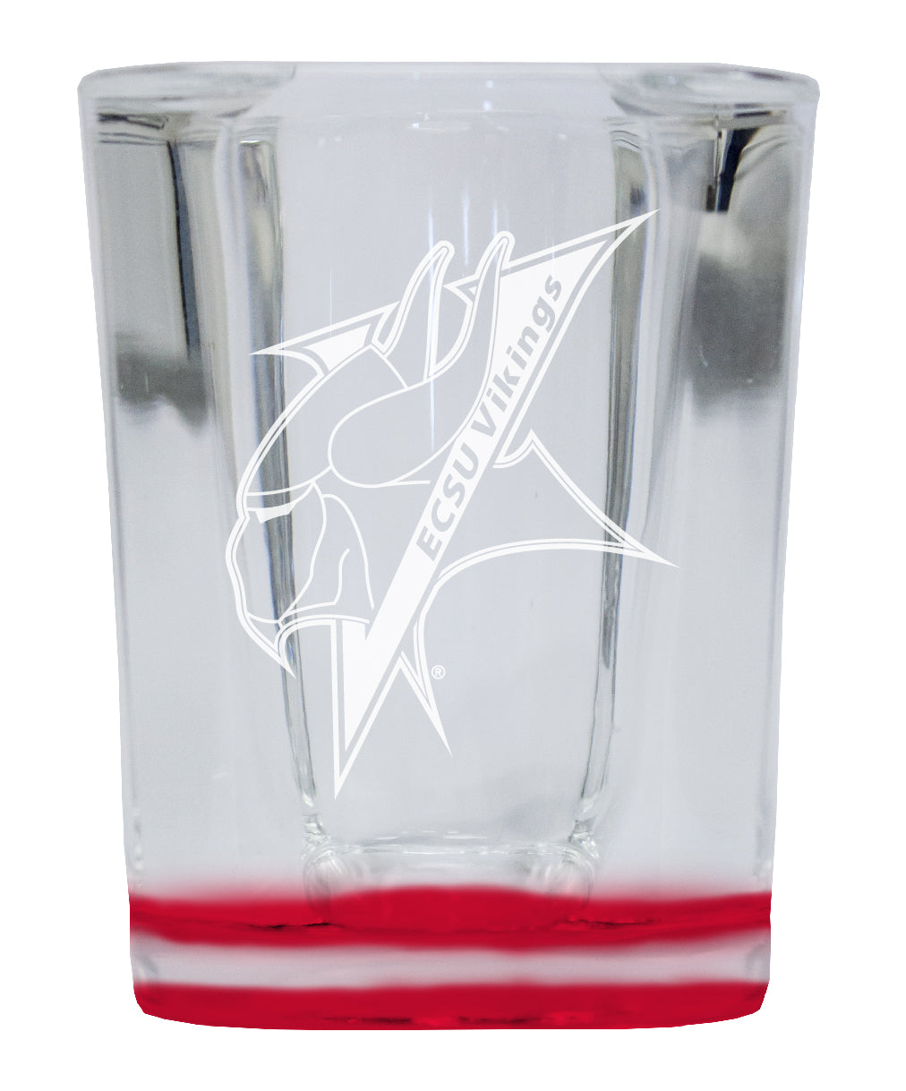 Elizabeth City State University 2 Ounce Engraved Shot Glass Square Red Base Officially Licensed Collegiate Product 4-Pack