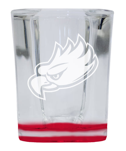 Florida Gulf Coast Eagles 2 Ounce Engraved Shot Glass Square Red Base Officially Licensed Collegiate Product 4-Pack