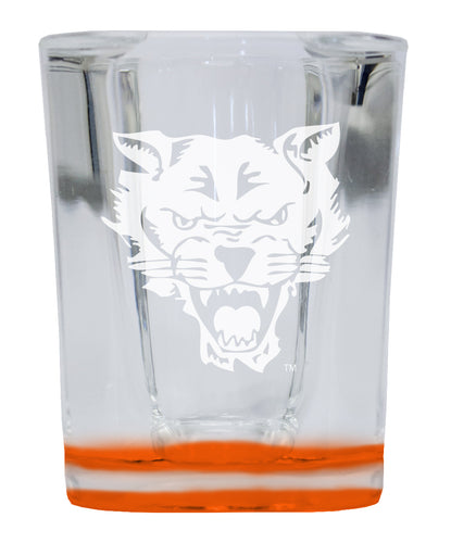 Fort Valley State University 2 Ounce Engraved Shot Glass Square Orange Base Officially Licensed Collegiate Product 2-Pack
