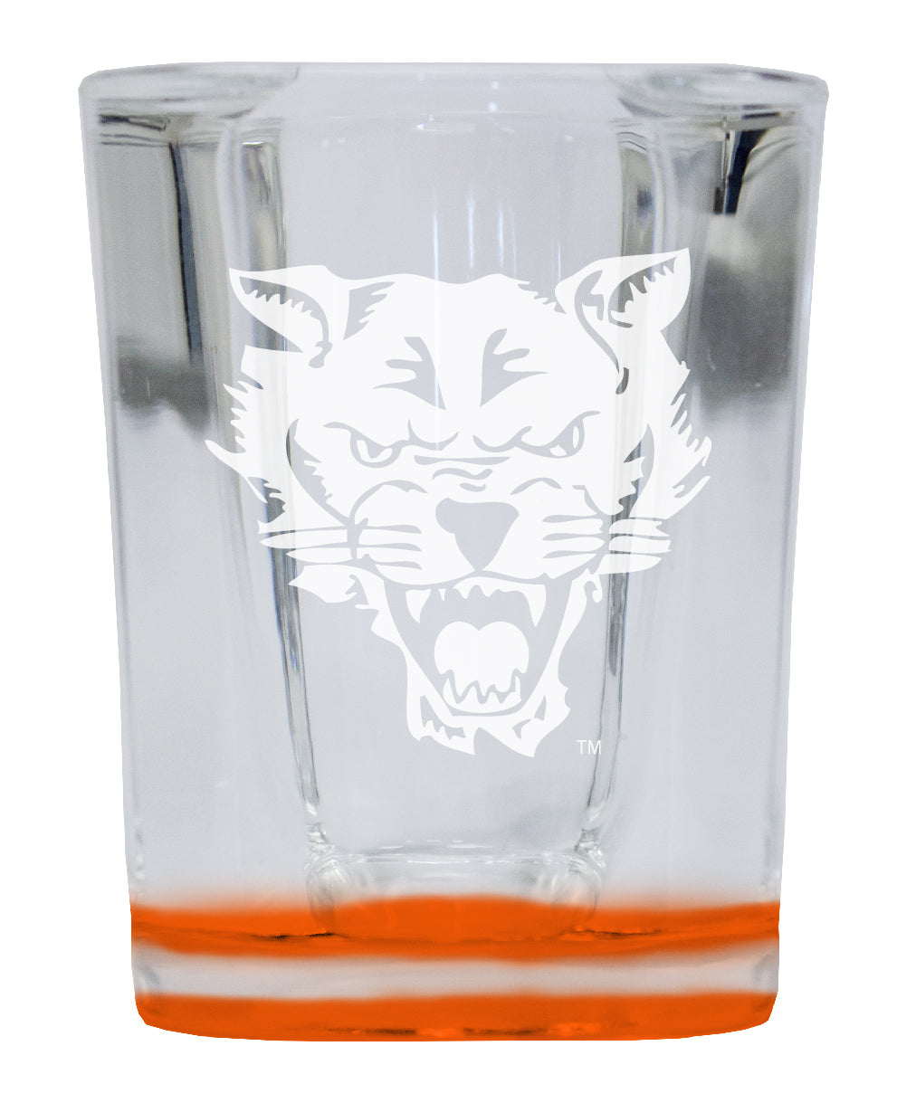 Fort Valley State University 2 Ounce Engraved Shot Glass Square Orange Base Officially Licensed Collegiate Product 2-Pack