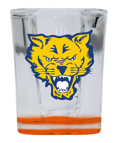 Fort Valley State University 2 Ounce Shot Glass Square Orange Base Officially Licensed Collegiate Product 2-Pack