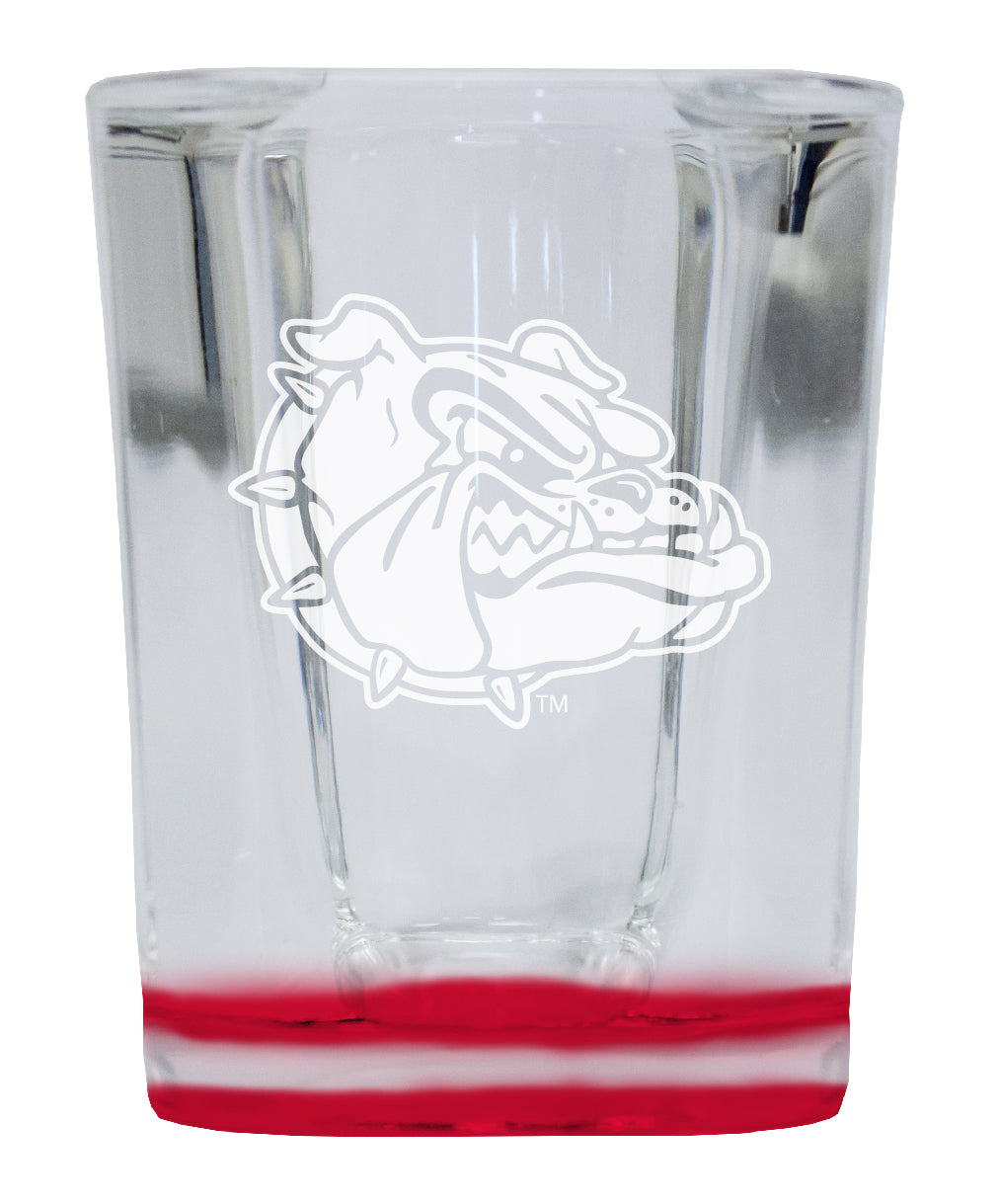 Gonzaga Bulldogs 2 Ounce Engraved Shot Glass Square Red Base Officially Licensed Collegiate Product 4-Pack