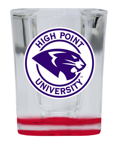 High Point University 2 Ounce Shot Glass Square Red Base Officially Licensed Collegiate Product 2-Pack