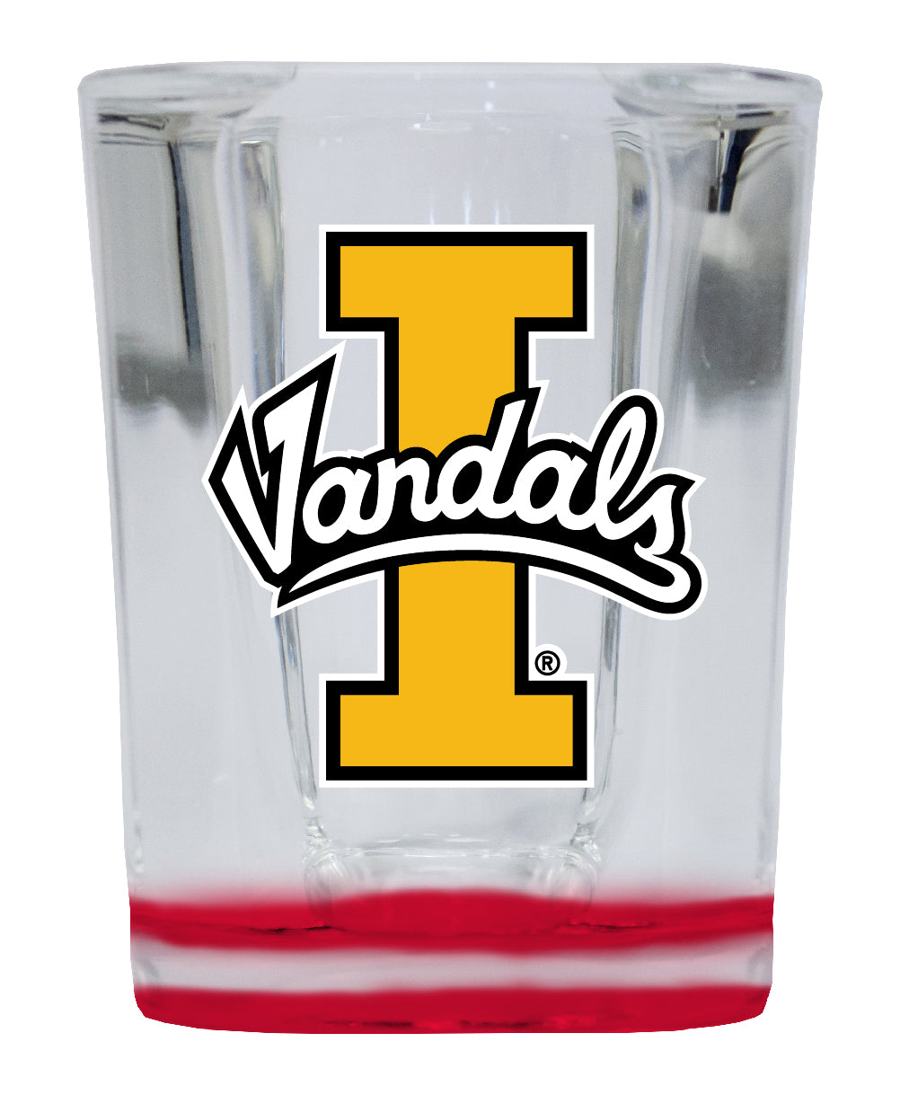 Idaho Vandals 2 Ounce Shot Glass Square Red Base Officially Licensed Collegiate Product 4-Pack