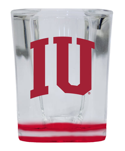 Indiana Hoosiers 2 Ounce Shot Glass Square Red Base Officially Licensed Collegiate Product 4-Pack