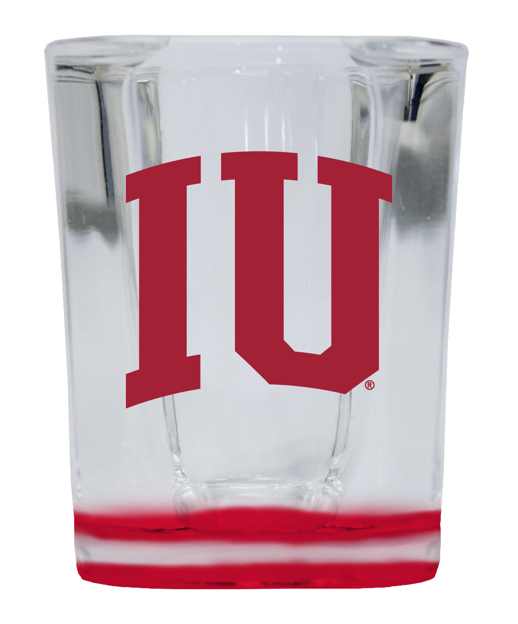 Indiana Hoosiers 2 Ounce Shot Glass Square Red Base Officially Licensed Collegiate Product 4-Pack