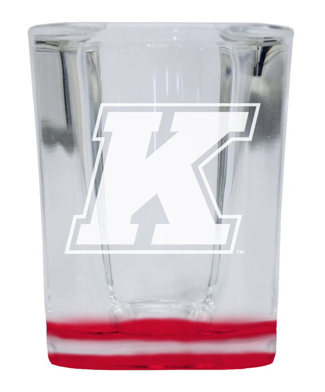 Kent State University 2 Ounce Engraved Shot Glass Square Red Base Officially Licensed Collegiate Product 4-Pack