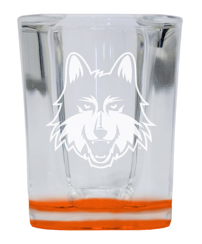 Loyola University Ramblers 2 Ounce Engraved Shot Glass Square Orange Base Officially Licensed Collegiate Product 2-Pack
