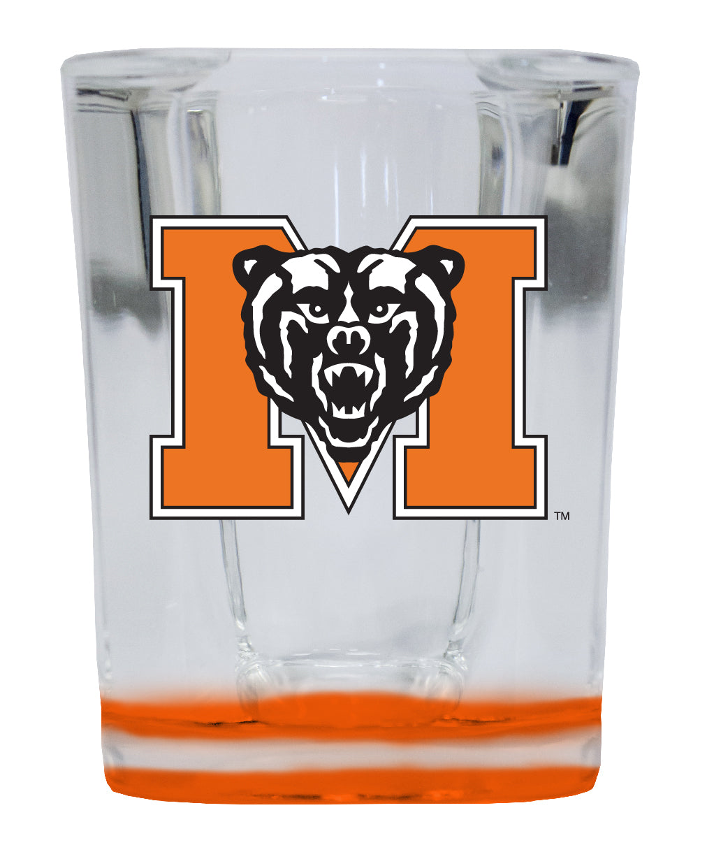 Mercer University 2 Ounce Shot Glass Square Orange Base Officially Licensed Collegiate Product 2-Pack