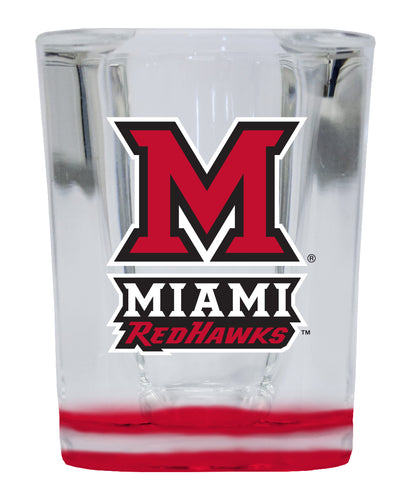 Miami University of Ohio 2 Ounce Shot Glass Square Red Base Officially Licensed Collegiate Product 4-Pack