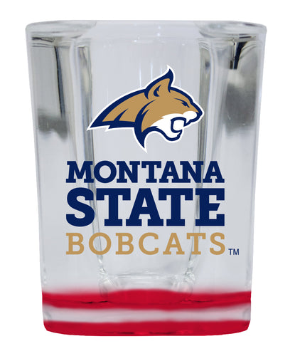 Montana State Bobcats 2 Ounce Shot Glass Square Red Base Officially Licensed Collegiate Product 4-Pack
