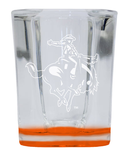 Northwestern Oklahoma State University 2 Ounce Engraved Shot Glass Square Orange Base Officially Licensed Collegiate Product 4-Pack