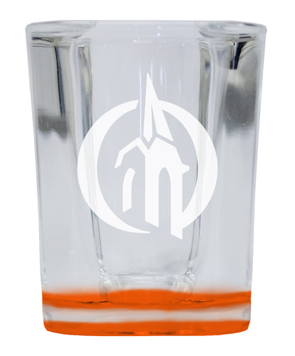 Otterbein University 2 Ounce Engraved Shot Glass Square Orange Base Officially Licensed Collegiate Product 2-Pack