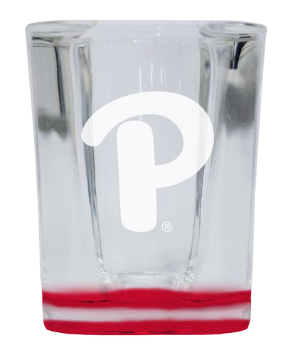 Pittsburgh Panthers 2 Ounce Engraved Shot Glass Square Red Base Officially Licensed Collegiate Product 4-Pack