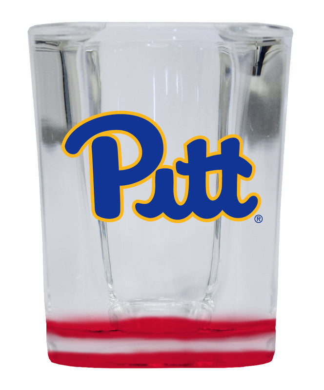 Pittsburgh Panthers  2 Ounce Shot Glass Square Red Base Officially Licensed Collegiate Product 4-Pack