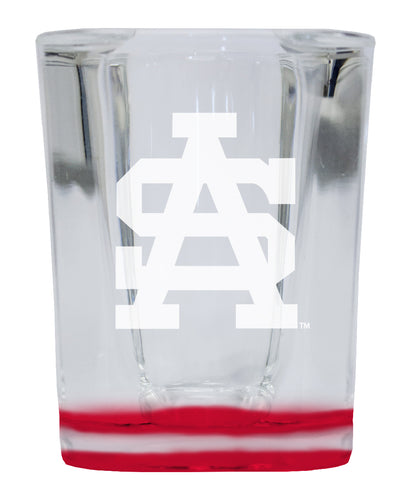 University of South Alabama 2 Ounce Engraved Shot Glass Square Red Base Officially Licensed Collegiate Product 4-Pack