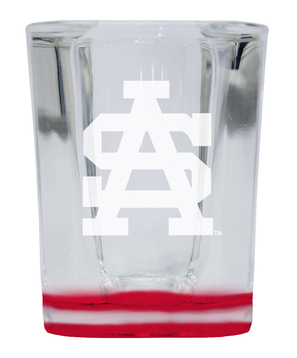 University of South Alabama 2 Ounce Engraved Shot Glass Square Red Base Officially Licensed Collegiate Product 4-Pack