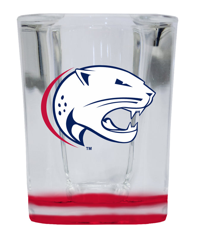 University of South Alabama  2 Ounce Shot Glass Square Red Base Officially Licensed Collegiate Product 4-Pack