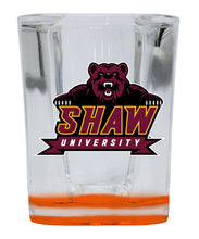 Load image into Gallery viewer, Shaw University Bears  2 Ounce Shot Glass Square Orange Base Officially Licensed Collegiate Product 2-Pack

