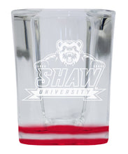 Load image into Gallery viewer, Shaw University Bears 2 Ounce Engraved Shot Glass Square Officially Licensed Collegiate Product
