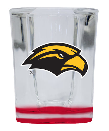 Southern Mississippi Golden Eagles  2 Ounce Shot Glass Square Red Base Officially Licensed Collegiate Product 4-Pack
