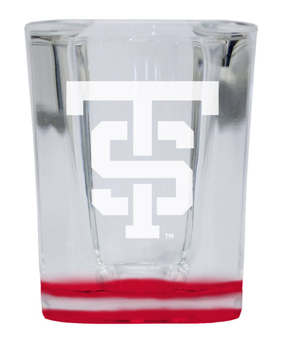 University of St. Thomas 2 Ounce Engraved Shot Glass Square Red Base Officially Licensed Collegiate Product 4-Pack