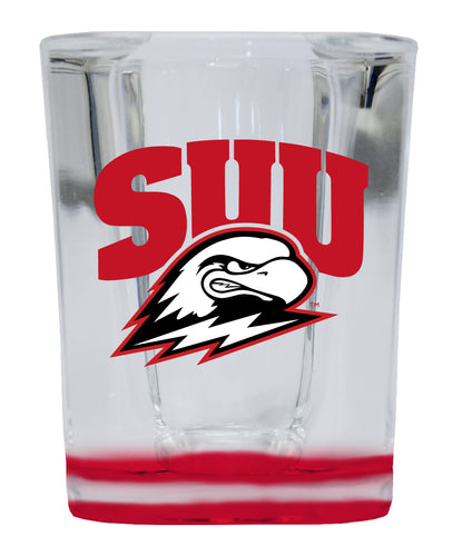 Southern Utah University  2 Ounce Shot Glass Square Red Base Officially Licensed Collegiate Product 4-Pack