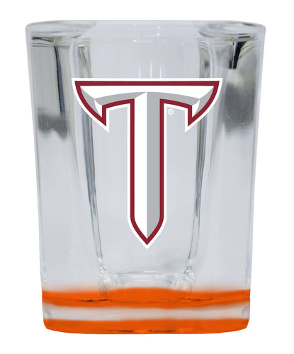 Troy University  2 Ounce Shot Glass Square Orange Base Officially Licensed Collegiate Product 2-Pack