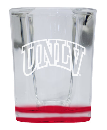 UNLV Rebels 2 Ounce Engraved Shot Glass Square Red Base Officially Licensed Collegiate Product 4-Pack