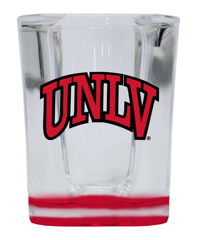 UNLV Rebels  2 Ounce Shot Glass Square Red Base Officially Licensed Collegiate Product 2-Pack