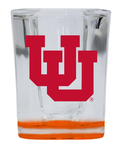 Utah Utes  2 Ounce Shot Glass Square Orange Base Officially Licensed Collegiate Product 2-Pack