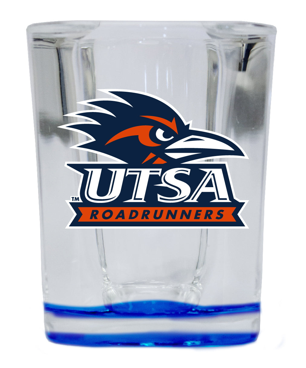 UTSA Road Runners 2 Ounce Shot Glass Square Blue Base Officially ...