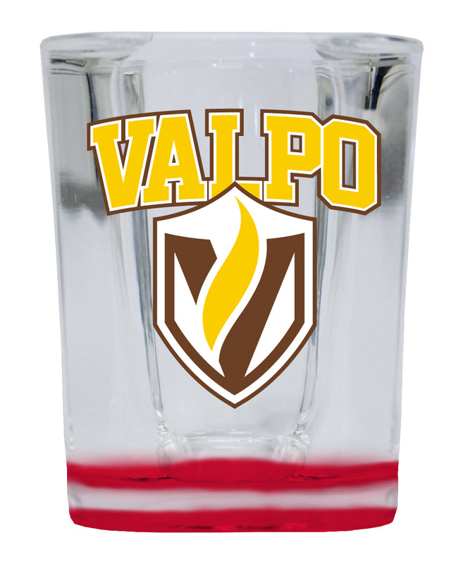 Valparaiso University  2 Ounce Shot Glass Square Red Base Officially Licensed Collegiate Product 4-Pack
