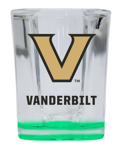 Vanderbilt University  2 Ounce Shot Glass Square Green Base Officially Licensed Collegiate Product 4-Pack