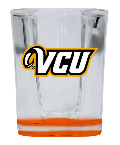 Virginia Commonwealth  2 Ounce Shot Glass Square Orange Base Officially Licensed Collegiate Product 2-Pack