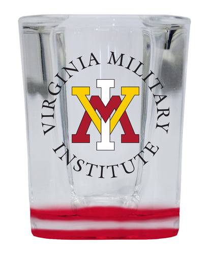 VMI Keydets  2 Ounce Shot Glass Square Red Base Officially Licensed Collegiate Product 4-Pack