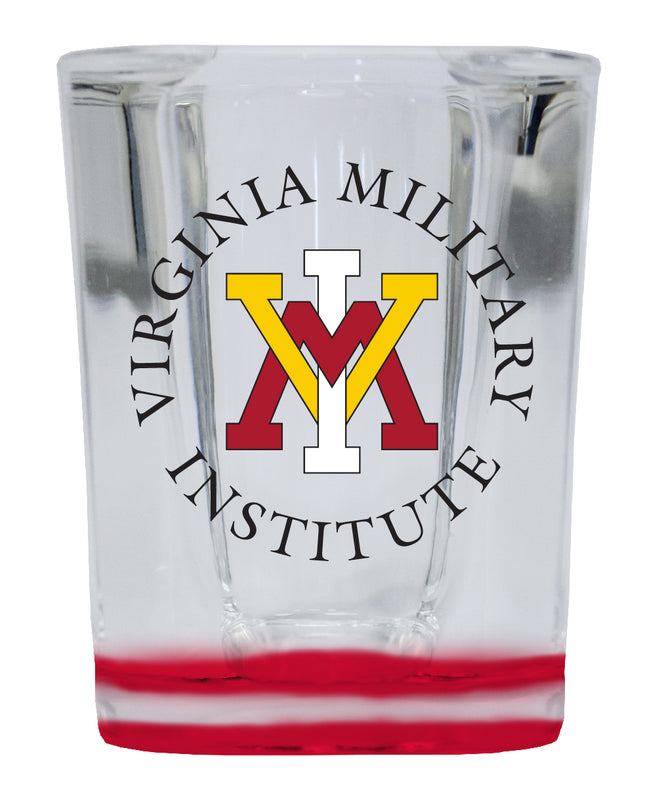 VMI Keydets  2 Ounce Shot Glass Square Red Base Officially Licensed Collegiate Product 4-Pack