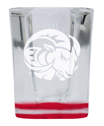 Winston-Salem State 2 Ounce Engraved Shot Glass Square Red Base Officially Licensed Collegiate Product 4-Pack
