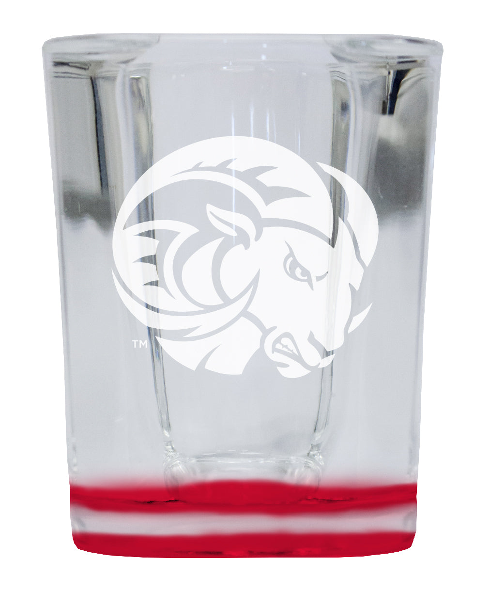 Winston-Salem State 2 Ounce Engraved Shot Glass Square Red Base Officially Licensed Collegiate Product 4-Pack