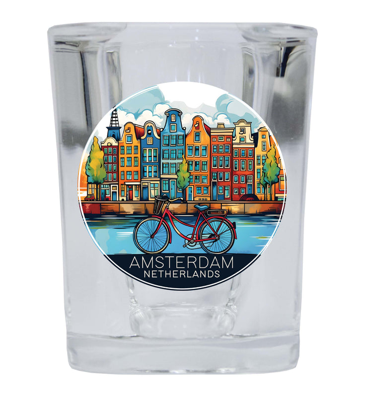 Amsterdam Netherlands Design D Souvenir 2 Ounce Shot Glass Square Single