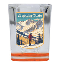 Load image into Gallery viewer, Arapahoe Basin Design A Souvenir 2 Ounce Shot Glass Square
