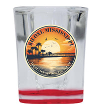 Load image into Gallery viewer, Biloxi Mississippi Design A Souvenir 2 Ounce Shot Glass Square Red Base Single

