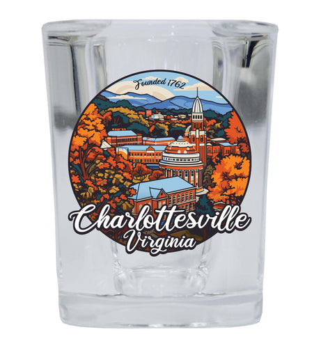 Charlottesville Virginia Design C Souvenir 2 Ounce Shot Glass Square Single