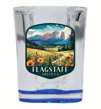 Load image into Gallery viewer, Flagstaff Arizona Design C Souvenir 2 Ounce Shot Glass Square
