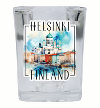 Load image into Gallery viewer, Helsinki Finland Watercolor Helsinki Cathedral Design Souvenir 2 Ounce Shot Glass Square
