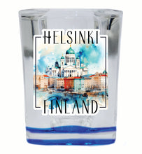 Load image into Gallery viewer, Helsinki Finland Watercolor Helsinki Cathedral Design Souvenir 2 Ounce Shot Glass Square
