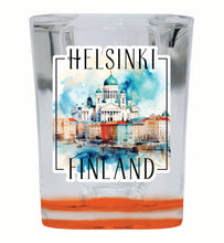Load image into Gallery viewer, Helsinki Finland Watercolor Helsinki Cathedral Design Souvenir 2 Ounce Shot Glass Square
