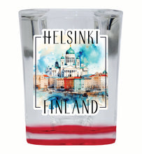 Load image into Gallery viewer, Helsinki Finland Watercolor Helsinki Cathedral Design Souvenir 2 Ounce Shot Glass Square

