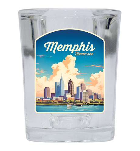 Memphis Tennessee Design A Souvenir 2 Ounce Shot Glass Square 2-Pack