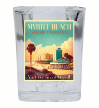 Load image into Gallery viewer, Myrtle Beach South Carolina Design A Souvenir 2 Ounce Shot Glass Square
